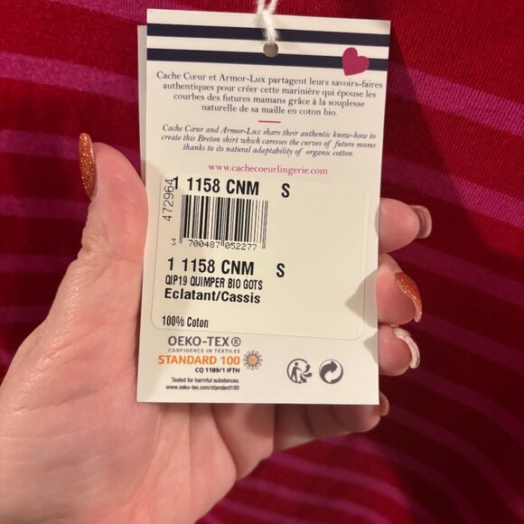 Cache Coeur Maternity Dress Quimper - Armor Lux x Red/Fuschia ~ Small ~ NWT - Picture 9 of 11